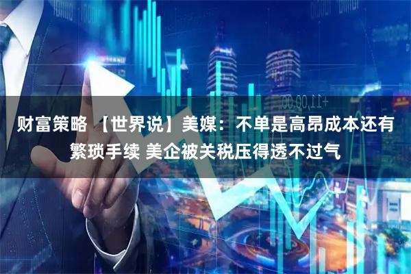 财富策略 【世界说】美媒：不单是高昂成本还有繁琐手续 美企被关税压得透不过气