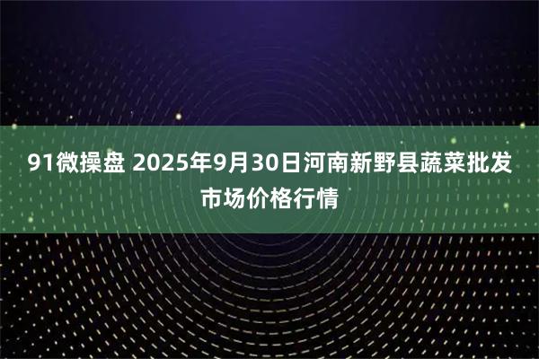 91微操盘 2025年9月30日河南新野县蔬菜批发市场价格行情