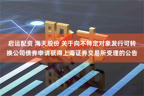 启运配资 海天股份 关于向不特定对象发行可转换公司债券申请获得上海证券交易所受理的公告