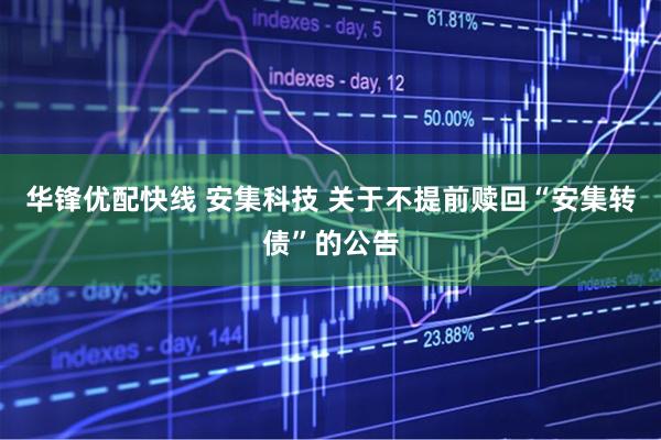 华锋优配快线 安集科技 关于不提前赎回“安集转债”的公告