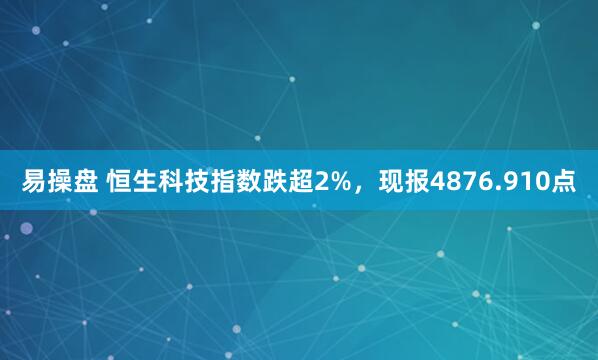 易操盘 恒生科技指数跌超2%，现报4876.910点